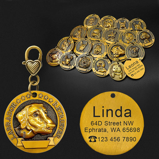 🐾 Premium Copper Dog ID Tag – Custom Engraved Pet Name Tag for Dogs & Puppies